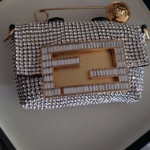 *! DO NOT BUY !* Fendace Silver Crystal Nano Baguette Micro Bag Versace x Fendi
